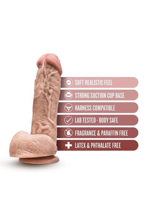 Realistyczne Dildo 21,5 cm - DR. SKIN MR. D 8.5 INCH DILDO WITH BALLS BEIGE Blush