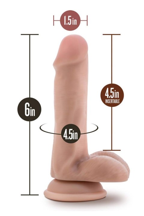 Realistyczne Dildo 16,5 cm - DR. SKIN PLUS 6 INCH POSABLE DILDO WITH BALLS VANILLA Blush