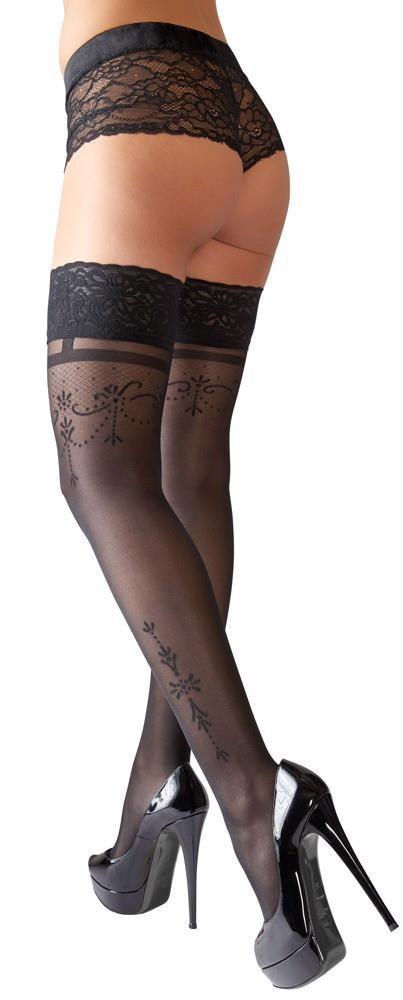 Pończochy samonośne - Hold-up Stockings Black 5 Cottelli LEGWEAR