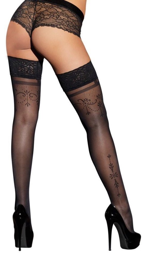 Pończochy samonośne - Hold-up Stockings Black 5 Cottelli LEGWEAR