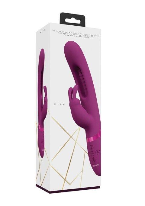 Wibrator Królik - Mika - Triple Rabbit with G-Spot Flapping - Pink