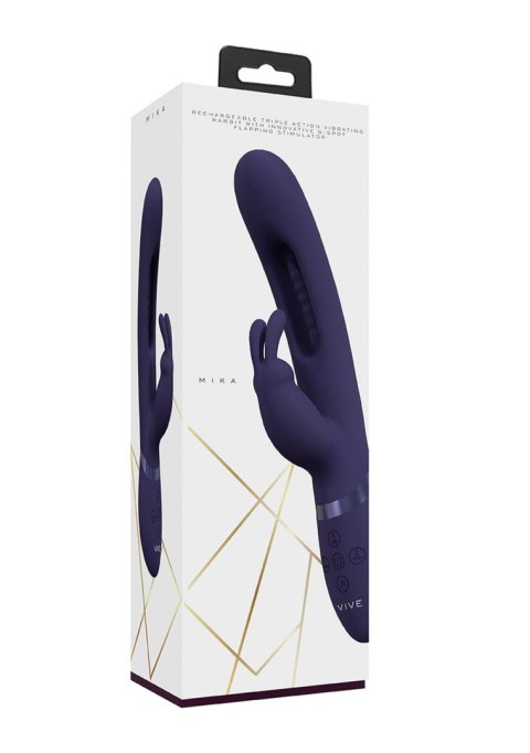 Wibrator Królik - Mika - Triple Rabbit with G-Spot Flapping - Purple