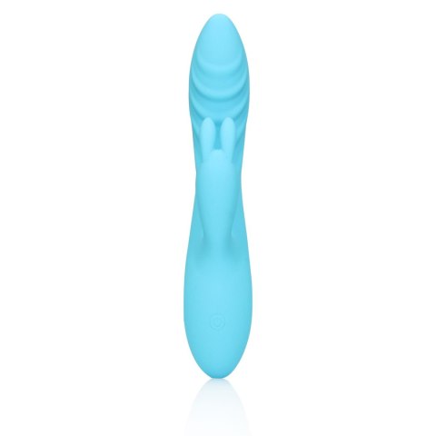 Wibrator Królik - Ribbed Ultra Soft Silicone Rabbit Vibrator - Glacial Blue Loveline