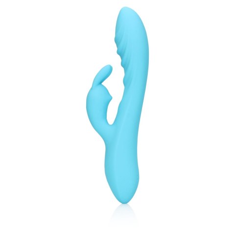 Wibrator Królik - Ribbed Ultra Soft Silicone Rabbit Vibrator - Glacial Blue Loveline