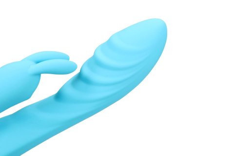 Wibrator Królik - Ribbed Ultra Soft Silicone Rabbit Vibrator - Glacial Blue Loveline