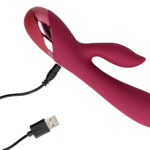 Wibrator Królik - Smooth Silicone Rabbit Vibrator - Dark Cherry Loveline