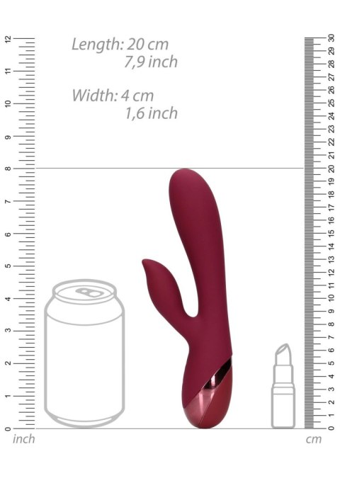 Wibrator Królik - Smooth Silicone Rabbit Vibrator - Dark Cherry Loveline