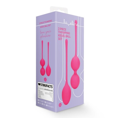 Kulki do treningu mięsni Kegla - 2 Piece Thumping Kegel Ball Set - Wild Strawberry Loveline