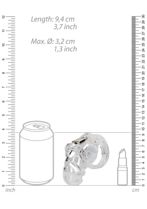 Klatka na penisa - Model 25 - Chastity Cage - 9 cm - Transparent ManCage