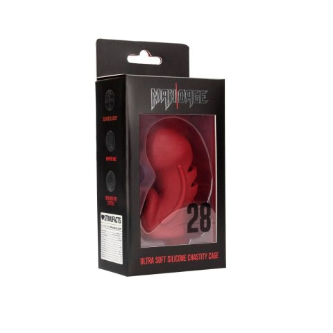 Silikonowa klatka - Model 28 - Ultra Soft Silicone Chastity Cage - Red ManCage