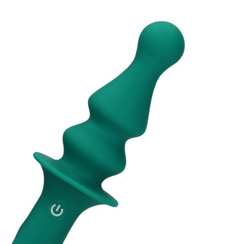 Wibrujący korek analny - Pawn Shaped Anal Vibrator - Peacock Plume Loveline