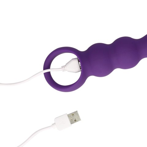 Wibrujacy korek analny - Teardrop Shaped Anal Vibrator - Clear Purple Loveline