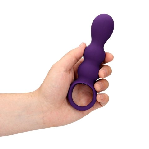 Wibrujacy korek analny - Teardrop Shaped Anal Vibrator - Clear Purple Loveline