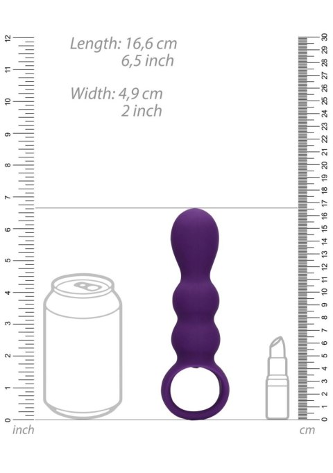 Wibrujacy korek analny - Teardrop Shaped Anal Vibrator - Clear Purple Loveline