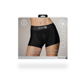 Wibrujące bokserki typu Strap-on - Vibrating Strap-on Boxer - XS/S Ouch!