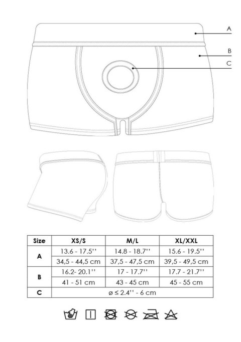 Wibrujące bokserki typu Strap-on - Vibrating Strap-on Boxer - XS/S Ouch!