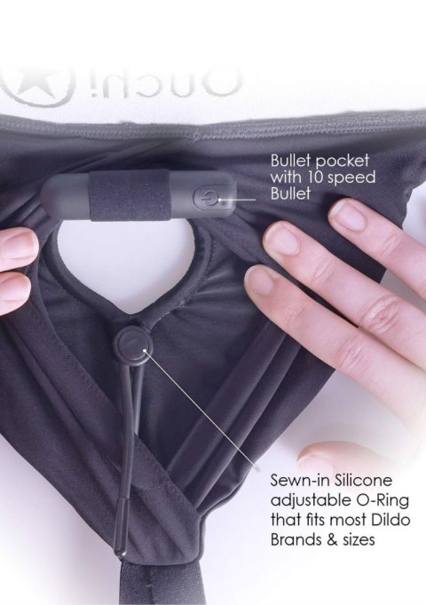 Wibrujące bokserki typu Strap-on - Vibrating Strap-on Boxer - XS/S Ouch!