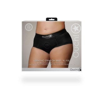 Wibrujace figi typu Strap-on - Vibrating Strap-on Brief - XL/XXL Ouch!