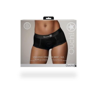 Wibrujące figi typu Strap-on - Vibrating Strap-on Brief - M/L Ouch!