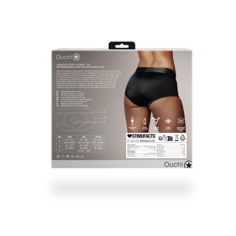 Wibrujące figi typu Strap-on - Vibrating Strap-on Brief - M/L Ouch!