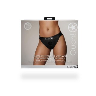 Wibrujące stringi typu Strap-on - Vibrating Strap-on Thong with Removable Rear Straps - M/L Ouch!