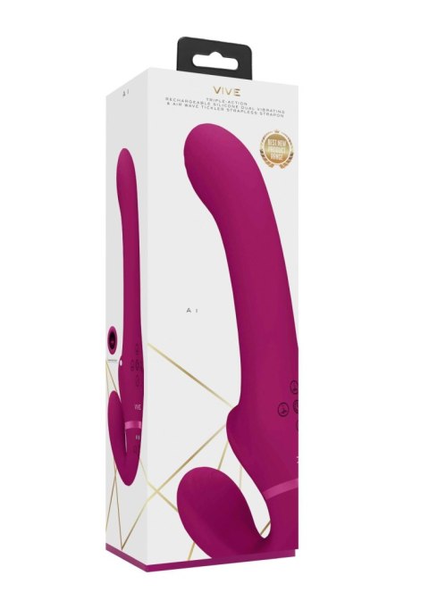 Strap-on - Ai - Dual Vibrating & Air Wave Tickler Strapless Strapon Vive