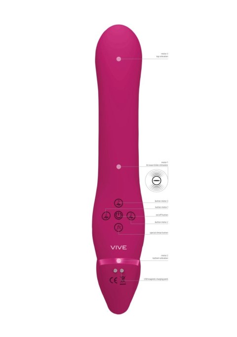 Strap-on - Ai - Dual Vibrating & Air Wave Tickler Strapless Strapon Vive