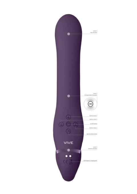 Strap-on - Ai - Dual Vibrating & Air Wave Tickler Strapless Strapon Vive