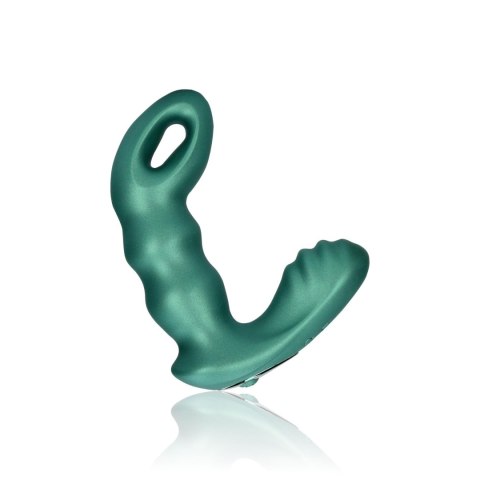 Beaded Vibrating Prostate Massager with Remote Control - Metallic Green Ouch!