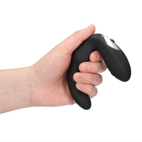 Bent Vibrating Prostate Massager with Remote Control - Black Ouch!