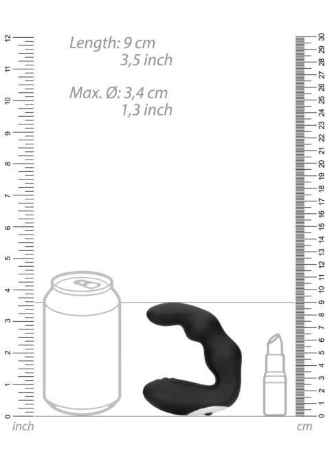 Bent Vibrating Prostate Massager with Remote Control - Black SHOTS