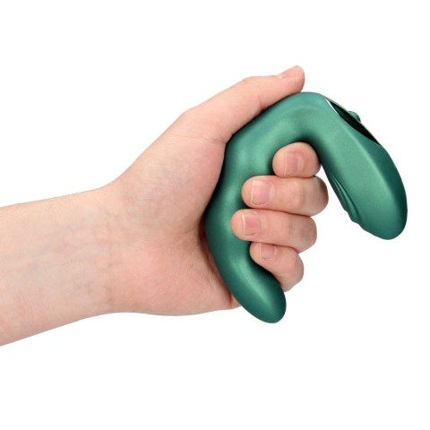 Bent Vibrating Prostate Massager with Remote Control - Metallic Green SHOTS