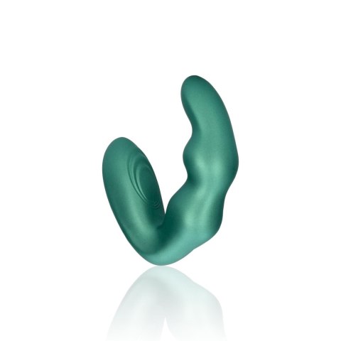 Bent Vibrating Prostate Massager with Remote Control - Metallic Green SHOTS