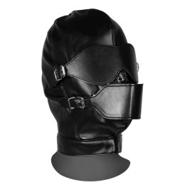 Maska z kneblem kulkowym - Blindfolded Mask with Breathable Ball Gag - Black Ouch!