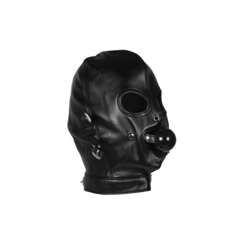 Maska z kneblem kulkowym - Blindfolded Mask with Breathable Ball Gag - Black Ouch!