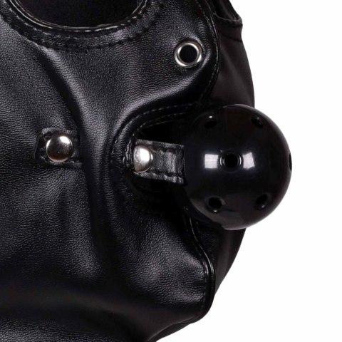 Maska z kneblem kulkowym - Blindfolded Mask with Breathable Ball Gag - Black Ouch!