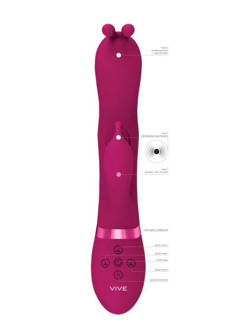 Wibrator Królik - Gada - Vibrating Bunny Ear G-Spot Rabbit with Pulse Wave Shaft Vive