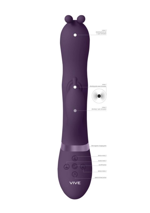 Wibrator Królik - Gada - Vibrating Bunny Ear G-Spot Rabbit with Pulse Wave Shaft Vive