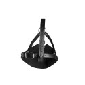 Maska z kneblem - Head Harness with Mouth Cover and Breathable Ball Gag - Black Ouch!