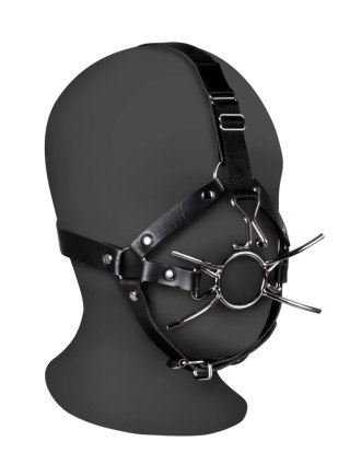 Uprząż na głowę - Head Harness with Spider Gag and Nose Hooks - Black Ouch!