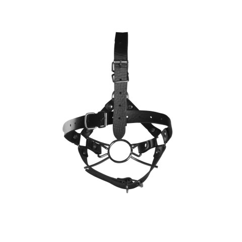 Uprząż na głowę - Head Harness with Spider Gag and Nose Hooks - Black Ouch!