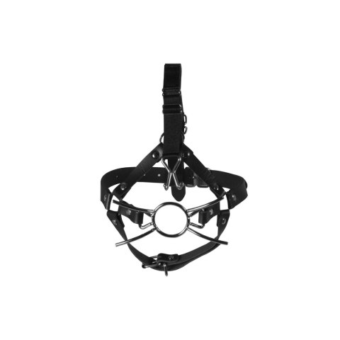 Uprząż na głowę - Head Harness with Spider Gag and Nose Hooks - Black Ouch!