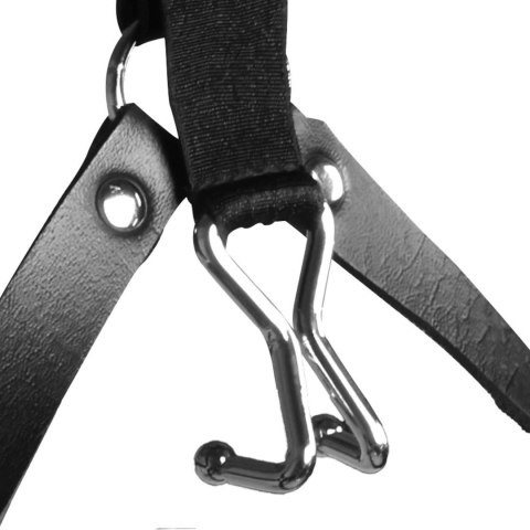 Uprząż na głowę - Head Harness with Spider Gag and Nose Hooks - Black Ouch!