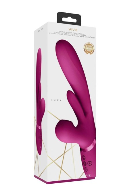 Wibrator - Kura - Thrusting G-Spot Vibrator with Flapping Tongue and Pulse Wave Stimulator Vive