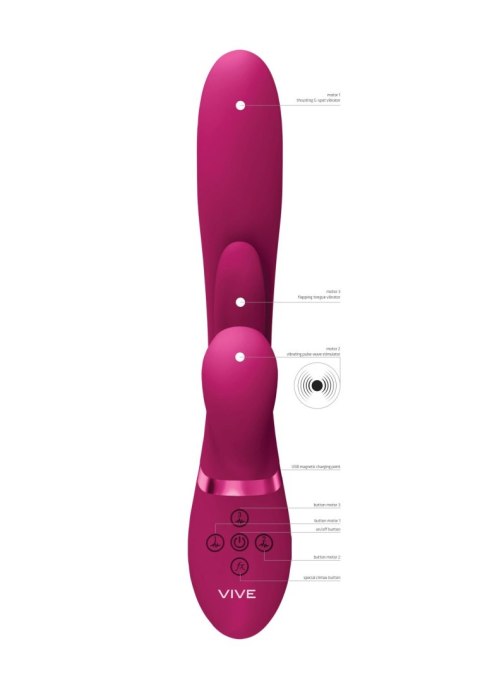 Wibrator - Kura - Thrusting G-Spot Vibrator with Flapping Tongue and Pulse Wave Stimulator Vive