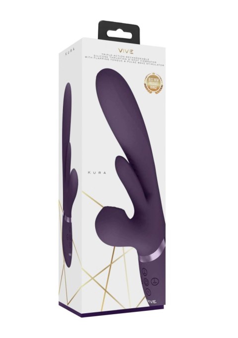 Wibrator - Kura - Thrusting G-Spot Vibrator with Flapping Tongue and Pulse Wave Stimulator Vive