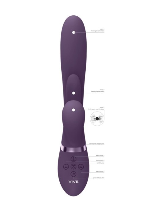 Wibrator - Kura - Thrusting G-Spot Vibrator with Flapping Tongue and Pulse Wave Stimulator Vive