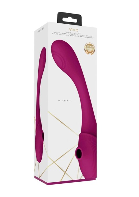 Stymulator punktu G i łechtaczki - Mirai - Double Ended Pulse Wave & Air Wave Bendable Vibrator Vive