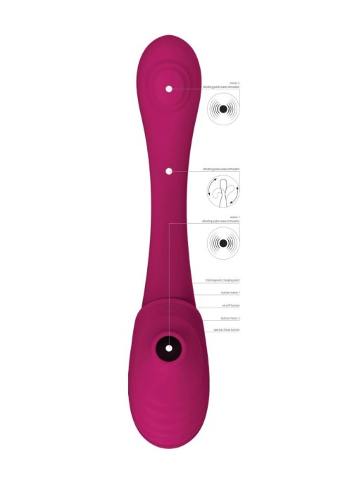 Stymulator punktu G i łechtaczki - Mirai - Double Ended Pulse Wave & Air Wave Bendable Vibrator Vive