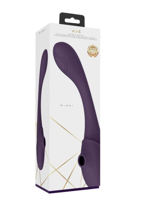 Stymulator punktu g i łechtaczki - Mirai - Double Ended Pulse Wave & Air Wave Bendable Vibrator Vive